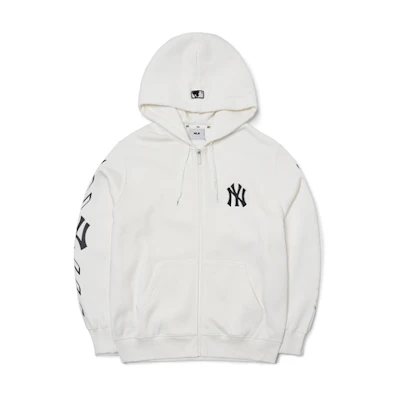 MLB Side Logo Embroidered Casual Hoodie Jacket Unisex White 3ATRS0216-50IVS