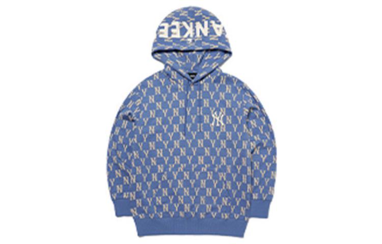 MLB Slim Fit Hoodie Letter Print Long Sleeve Blue 3AHDM0214-50BLD