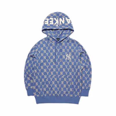 MLB Slim Fit Hoodie Letter Print Long Sleeve Blue 3AHDM0214-50BLD