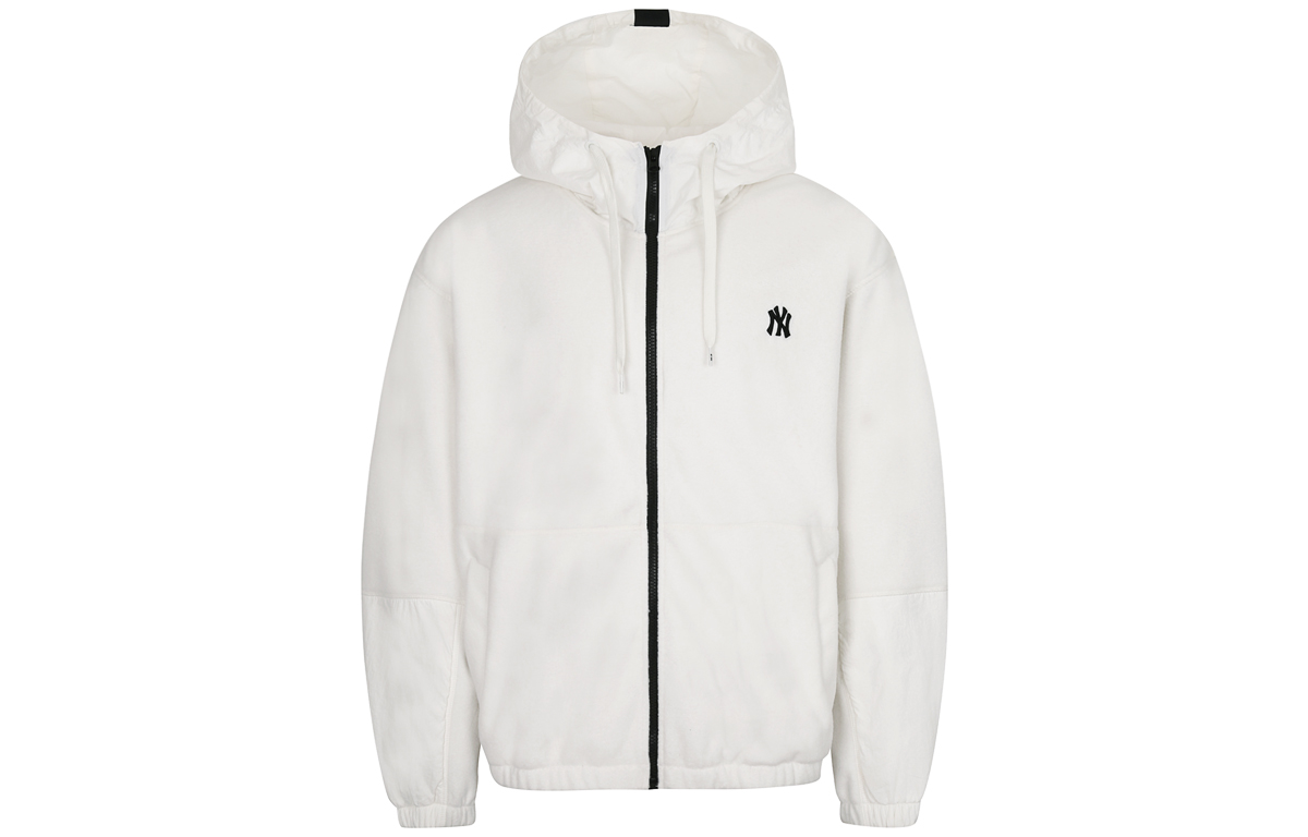 MLB Small Logo Embroidered Hoodie Jacket Unisex Ivory White - Gift Recommendation 31JP03011-50I