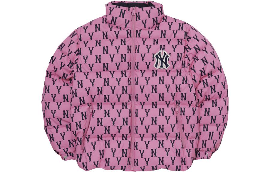 MLB Small Logo Printed Short Puffer Jacket Unisex - Deep Pink. 3ADJM0116-50PKD