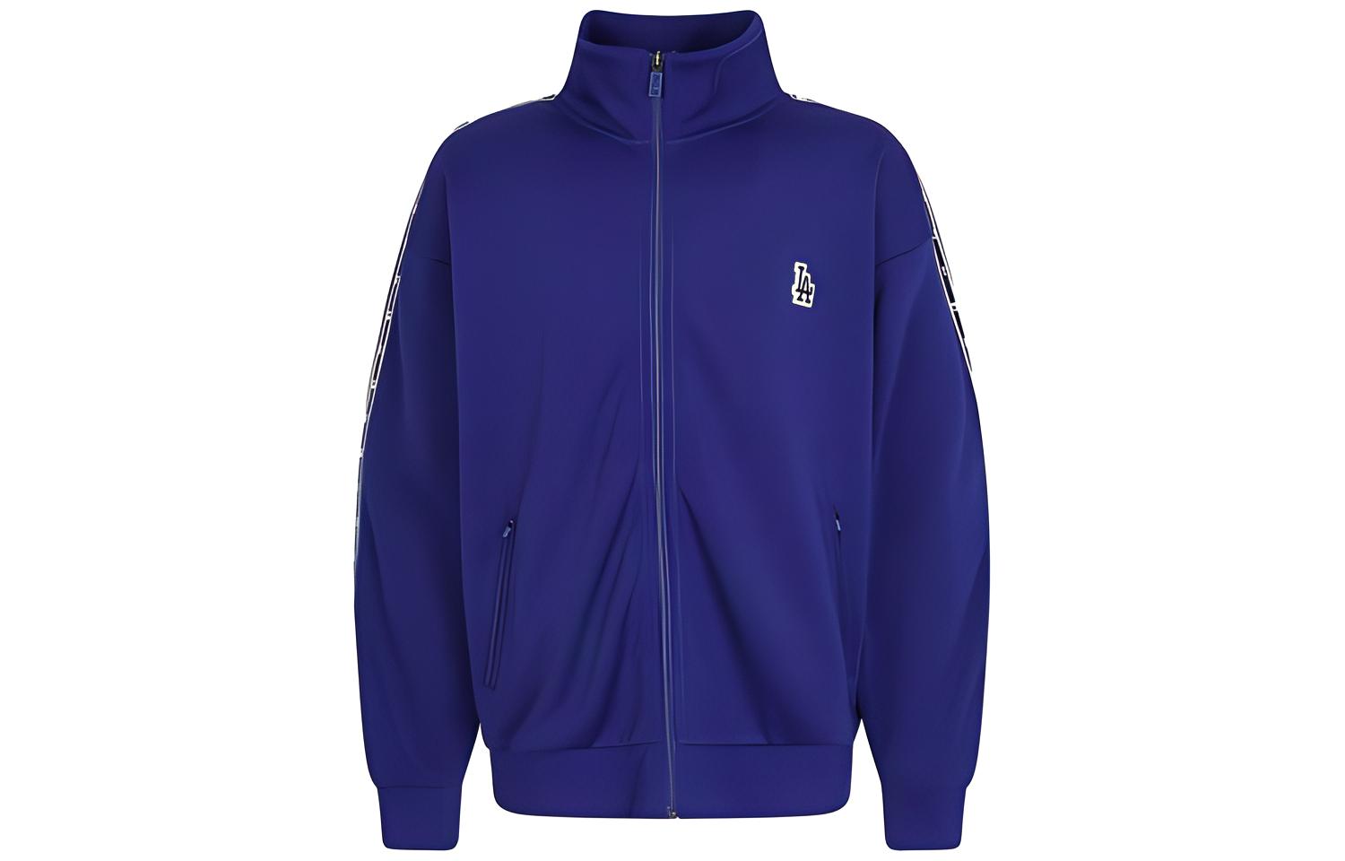 MLB Small Logo Stripe Track Jacket Unisex Blue Sports Casual 31TRT1941-07U