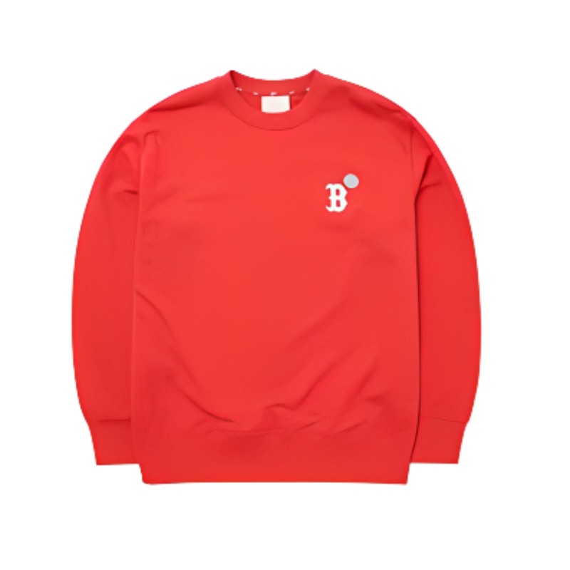 MLB Smiley Face Crewneck Sweatshirt Unisex Red 3AMTEC524