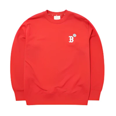 MLB Smiley Face Crewneck Sweatshirt Unisex Red 3AMTEC524