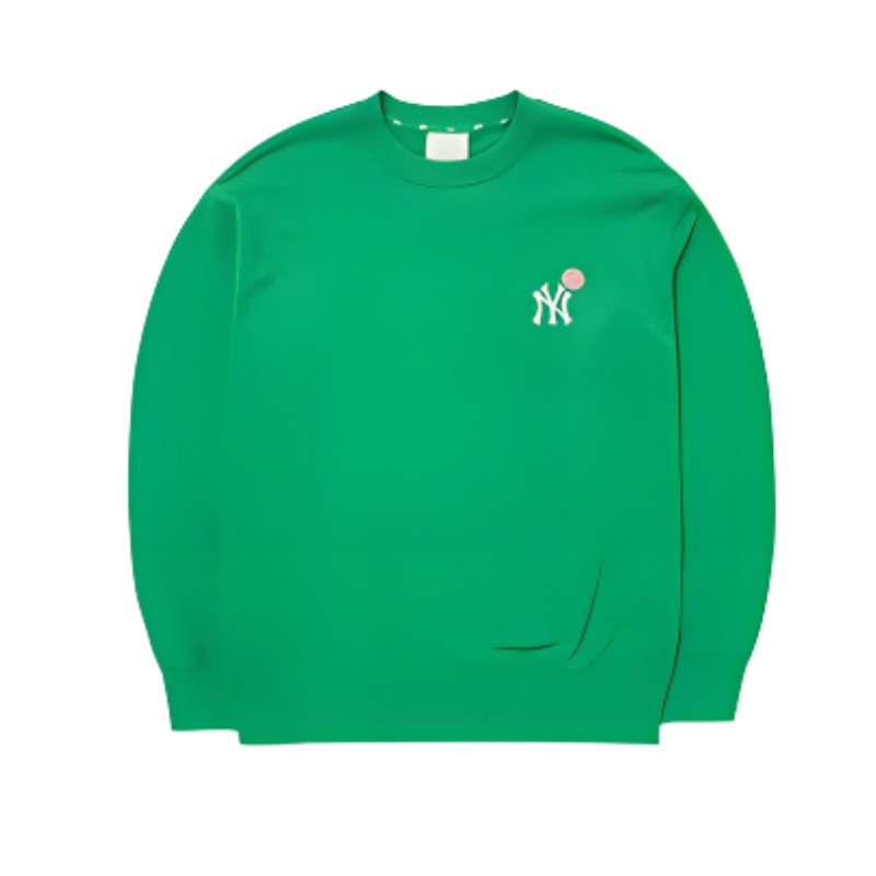 MLB Smiley Face Green Casual Sweatshirt Unisex 3AMTEC524-GREEN