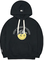 MLB Smiley Face Print Hoodie Unisex Black Korean Style Pullover 3AHDN0124-50BKS MLB Smiley Face Print Hoodie Unisex Black Korean Style Pullover 3AHDN0124-50BKS