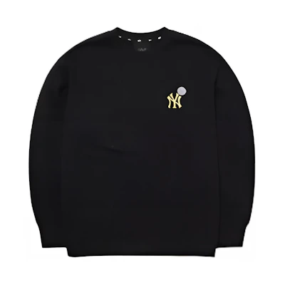 MLB Smiley Face Pullover Sweatshirt Unisex - Black 3AMTEC524-BLACK
