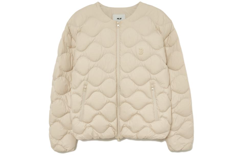 Order MLB Solid Color Zip-Up Jacket Long Sleeve - Light Beige 3LDJB0536-43BGL