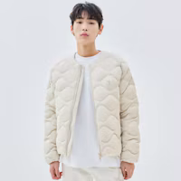 Shop MLB Solid Color Zip-Up Jacket Long Sleeve - Light Beige 3LDJB0536-43BGL