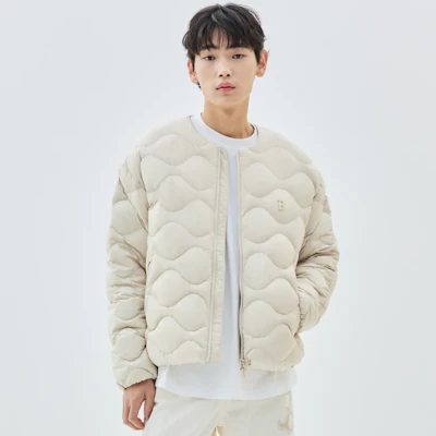 MLB Solid Color Zip-Up Jacket Long Sleeve - Light Beige 3LDJB0536-43BGL Details for MLB Solid Color Zip-Up Jacket Long Sleeve - Light Beige 3LDJB0536-43BGL