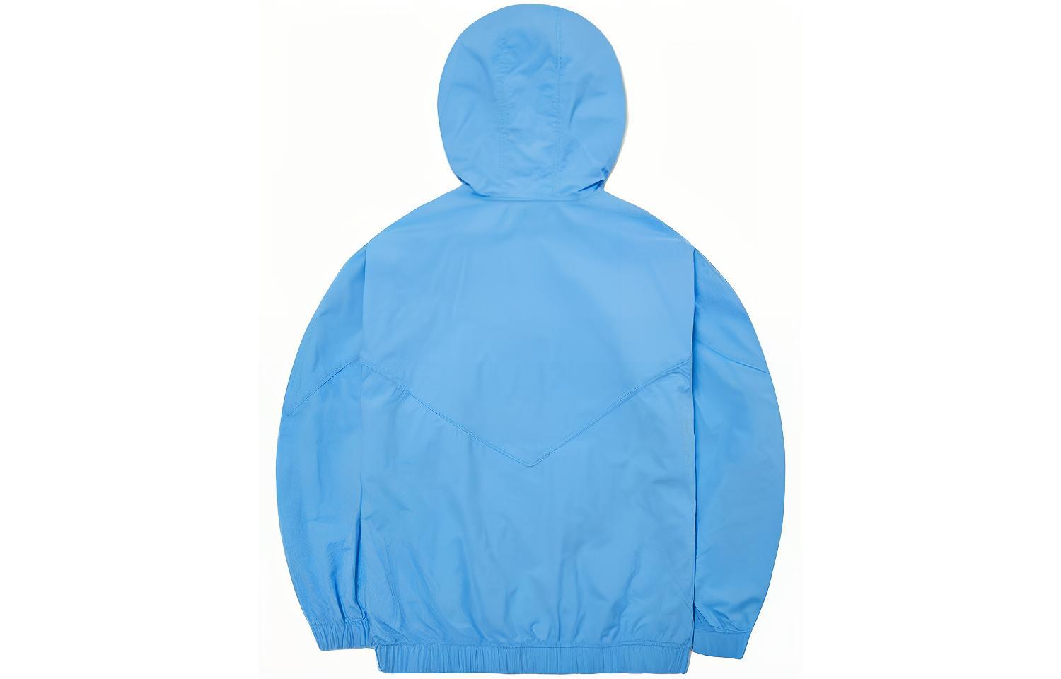 Lookbook MLB Jaket Hoodie Windbreaker Logo Solid Bordir Unisex Biru 3AWJB0621-07BLS