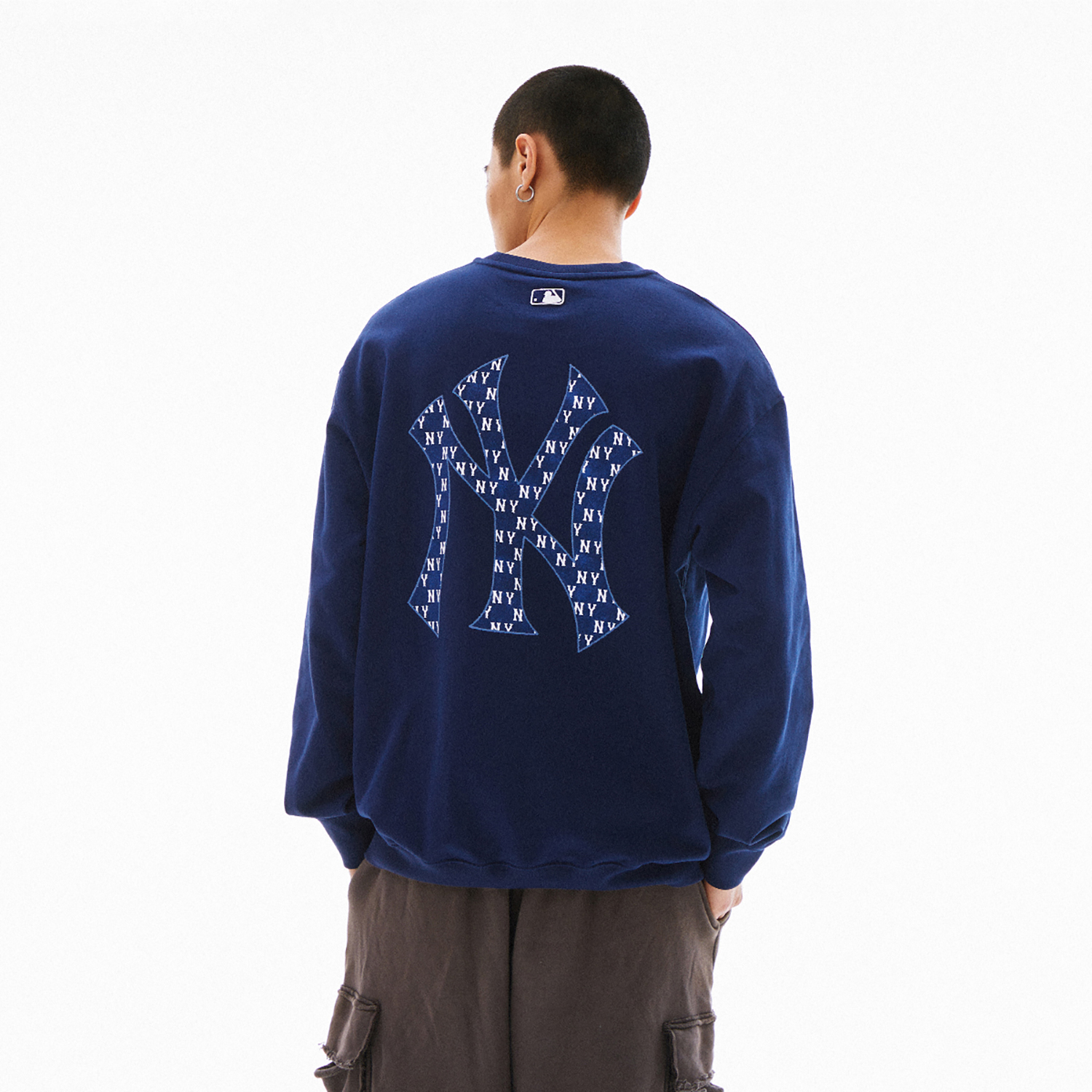 MLB Solid Logo Print Unisex Sweatshirt 3AMTM0441-50NYS 圖 4