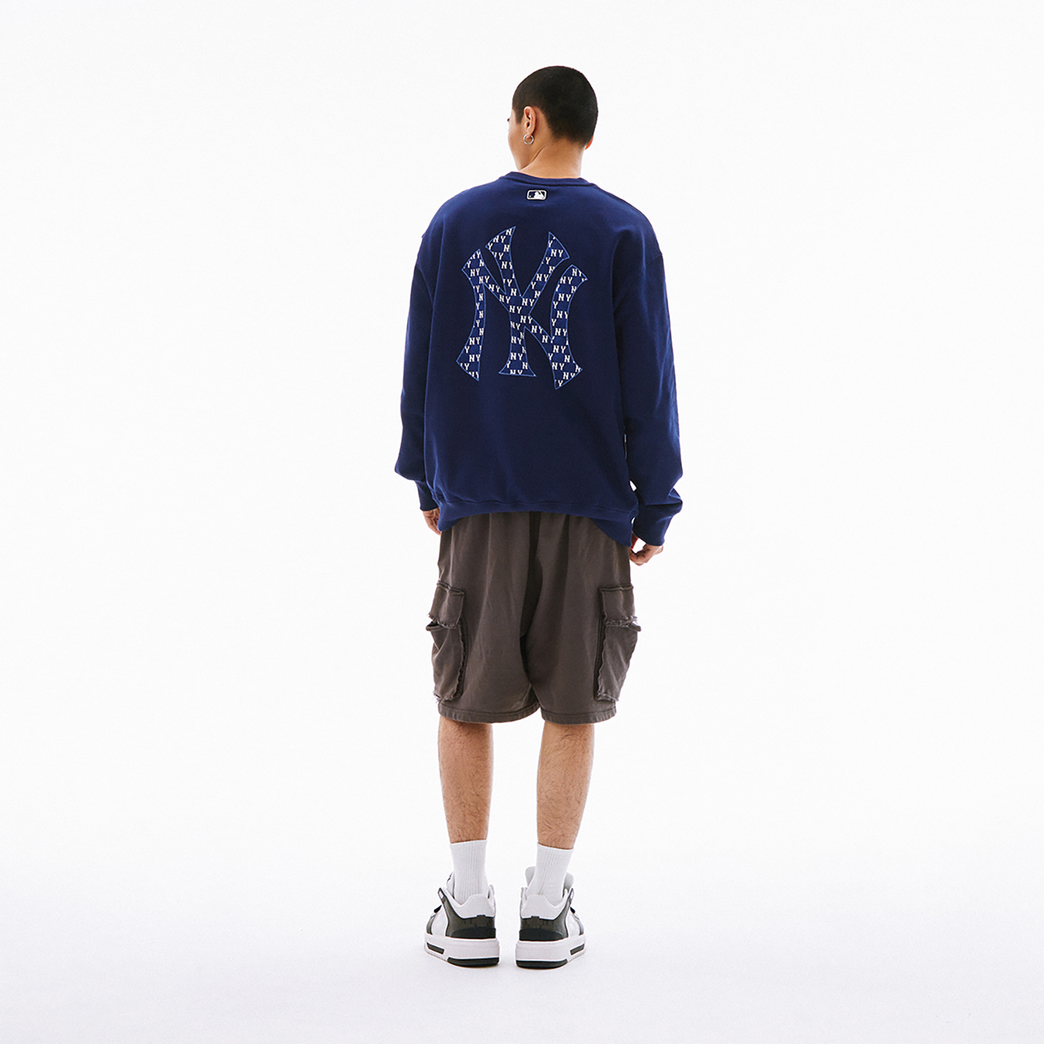 MLB Solid Logo Print Unisex Sweatshirt 3AMTM0441-50NYS 圖 6