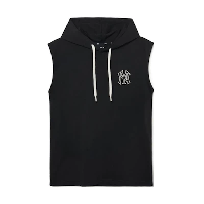 MLB Solid Logo Printed Sleeveless Hoodie Black 3LTKB0333-50BKS