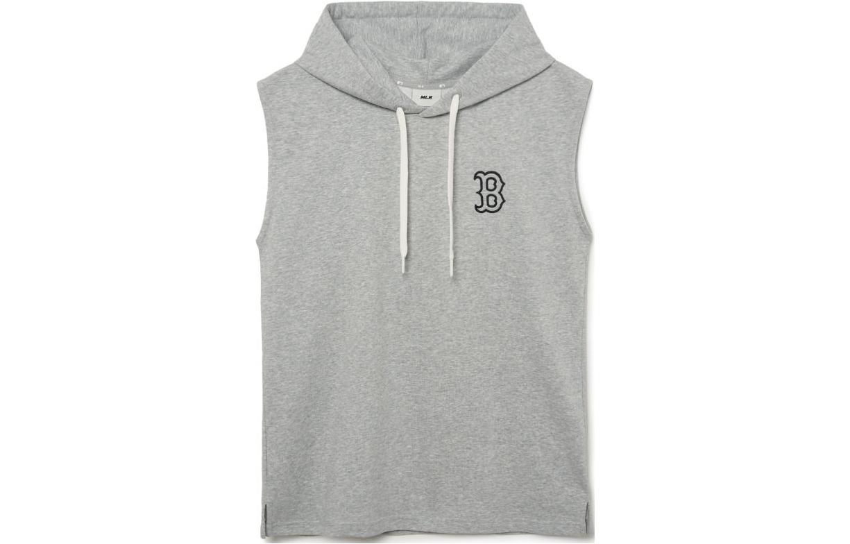 MLB Solid Logo Printed Sleeveless Hoodie Men’s Grey 3LTKB0333-43MGS