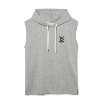 MLB Solid Logo Printed Sleeveless Hoodie Men’s Grey 3LTKB0333-43MGS