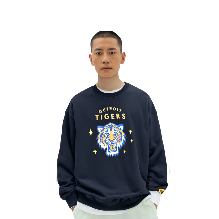 Purchase MLB SS22 Detroit Tigers Year of the Tiger Black Graphic Crewneck Unisex Sweater 3AMTD0121-46BKS