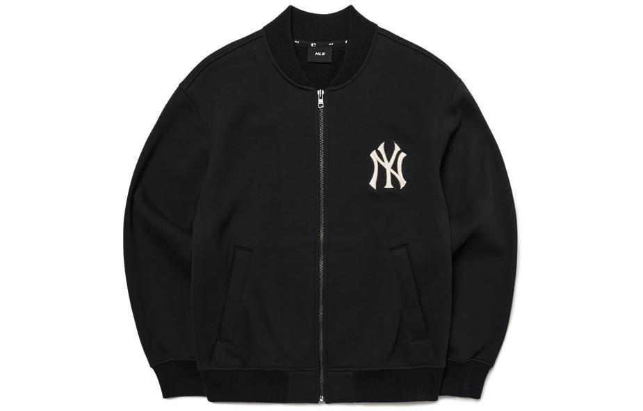 Buy MLB SS22 刺繡標誌拉鍊黑色棒球外套 情侶款男女通用款 3AJP01016-50BKS