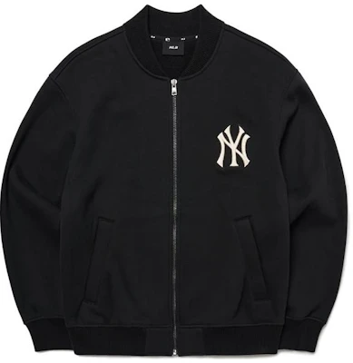 MLB SS22 刺繡標誌拉鍊黑色棒球外套 情侶款男女通用款 3AJP01016-50BKS Order MLB SS22 刺繡標誌拉鍊黑色棒球外套 情侶款男女通用款 3AJP01016-50BKS