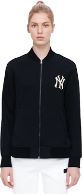 MLB SS22 刺繡標誌拉鍊黑色棒球外套 情侶款男女通用款 3AJP01016-50BKS Shop MLB SS22 刺繡標誌拉鍊黑色棒球外套 情侶款男女通用款 3AJP01016-50BKS