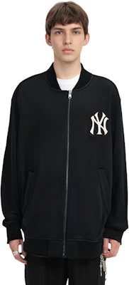 MLB SS22 刺繡標誌拉鍊黑色棒球外套 情侶款男女通用款 3AJP01016-50BKS Purchase MLB SS22 刺繡標誌拉鍊黑色棒球外套 情侶款男女通用款 3AJP01016-50BKS