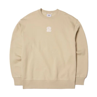 MLB SS22 Logo Patch Pullover Vintage Sweatshirt Unisex Khaki 3AMTB5116-50BGS