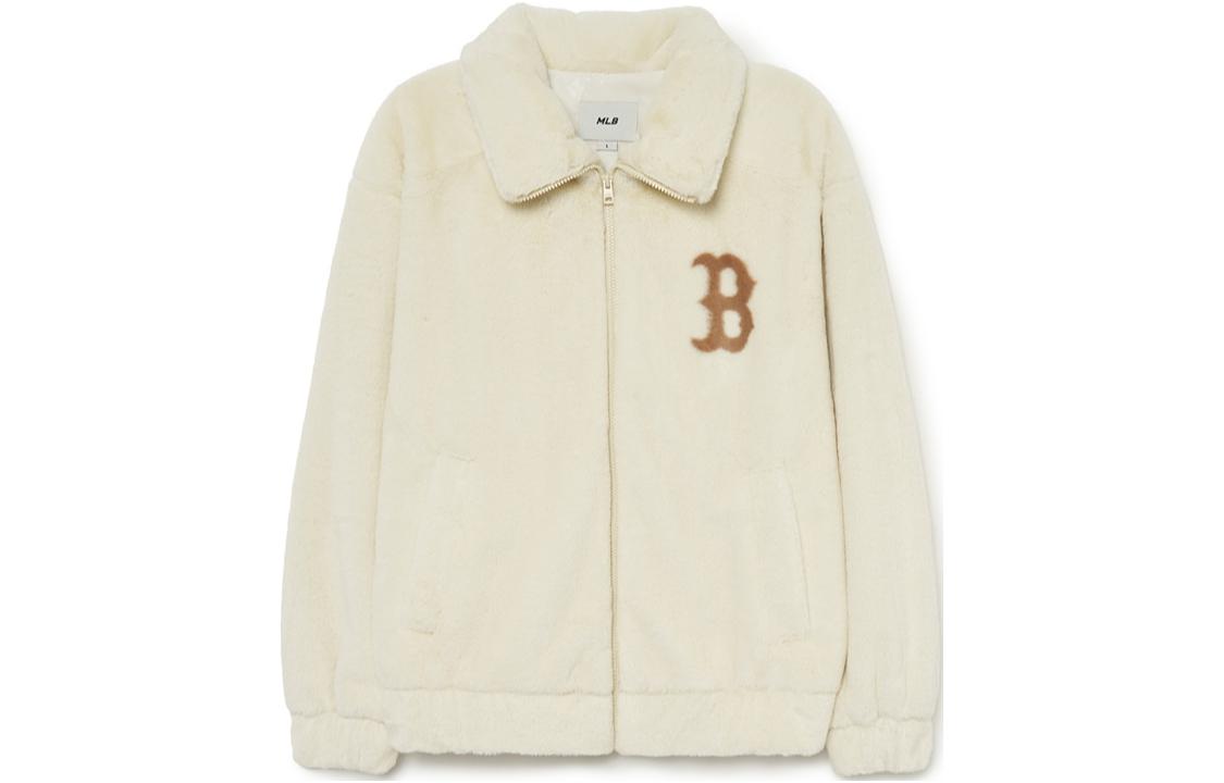 MLB SS23 Beige Zip-Up Oversized Polo Collar Jacket - Unisex Casual Wear 3AFDV0236-43BGL