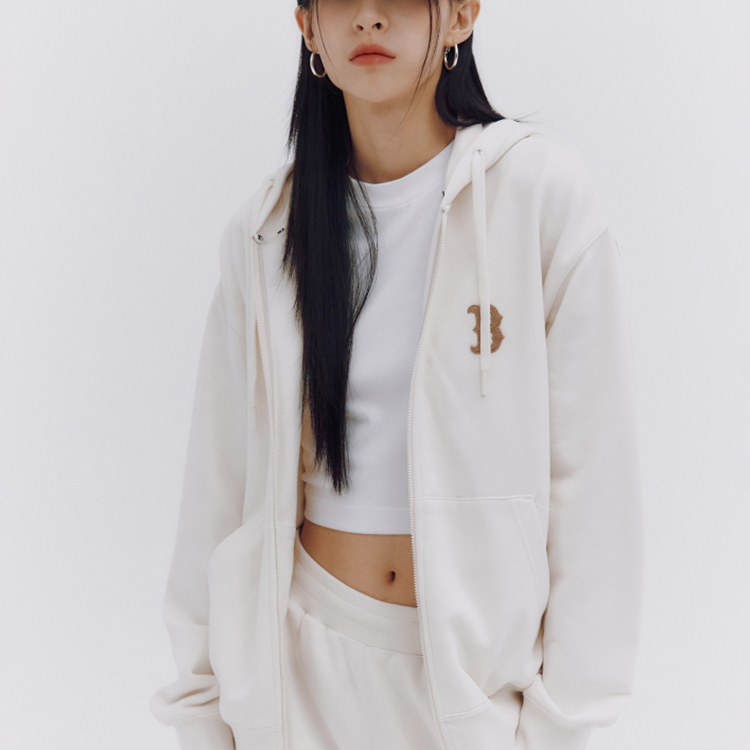 MLB SS23 Boston Red Sox Embroidered Zip-Up Hoodie Cream Unisex 3ATRB0134-43CRD 圖 6