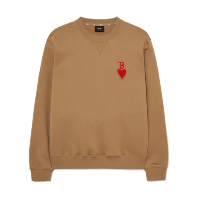MLB SS23 Boston Red Sox Heart Logo Oversized Sweatshirt Unisex Khaki 3AMTH0234-43SAD