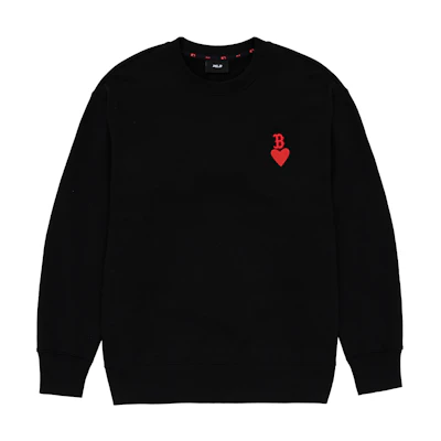 MLB SS23 Boston Red Sox Letter Logo Crewneck Sweatshirt Unisex Black 3AMTH0131-43BKS