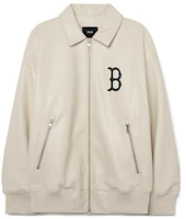 MLB SS23 Boston Red Sox Letter Print Zip-Up Jacket Unisex Cream Color 3AJPB0231-43CRS MLB SS23 Boston Red Sox Letter Print Zip-Up Jacket Unisex Cream Color 3AJPB0231-43CRS