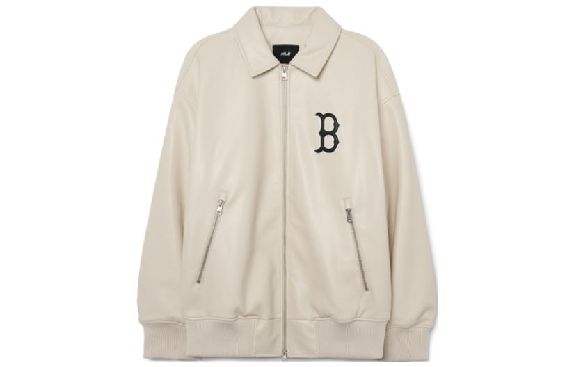 Order MLB SS23 Boston Red Sox Letter Print Zip-Up Jacket Unisex Cream Color 3AJPB0231-43CRS
