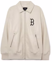 Order MLB SS23 Boston Red Sox Letter Print Zip-Up Jacket Unisex Cream Color 3AJPB0231-43CRS