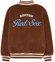 Lookbook MLB SS23 Colorblock Letter Relaxed Fit Zip Jacket Unisex - Dark Brown 3AFDV0336-43BRS