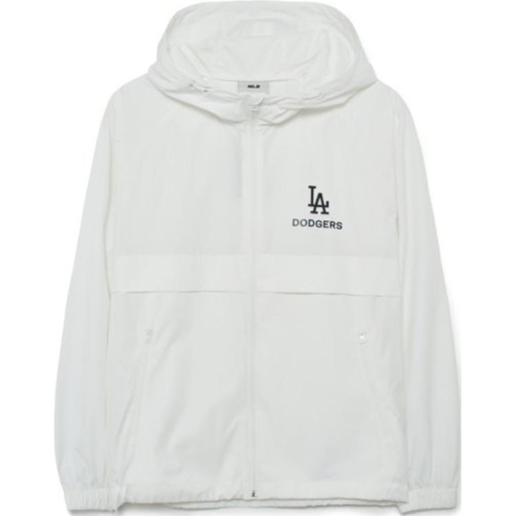 MLB SS23 Los Angeles Dodgers Letter Print Zip Hoodie Jacket Unisex White 3AWJB0133-07WHS