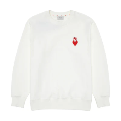 MLB SS23 New York Yankees Letter Logo Crewneck Sweatshirt Cream (Unisex, Gift Box) 3AMTH0131-50CRS