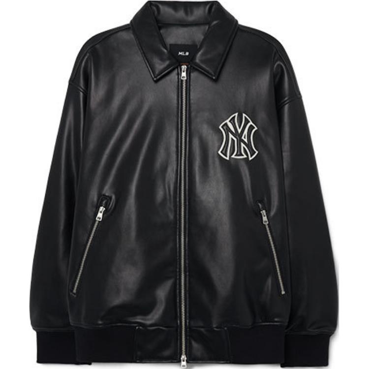MLB SS23 New York Yankees Letter Patch Zip-Up Jacket Unisex Black 3AJPB0231-50BKS 圖 2