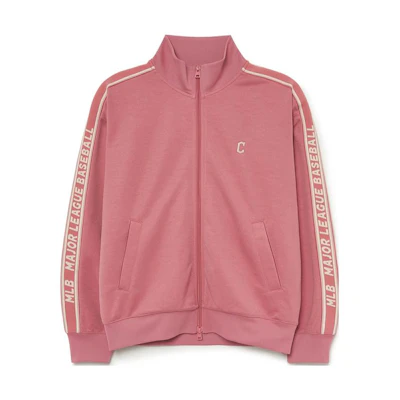 MLB SS23 Pink Relaxed Fit Lettered Zip-Up Jacket Unisex Casual Wear 3ATRB0434-45PKM