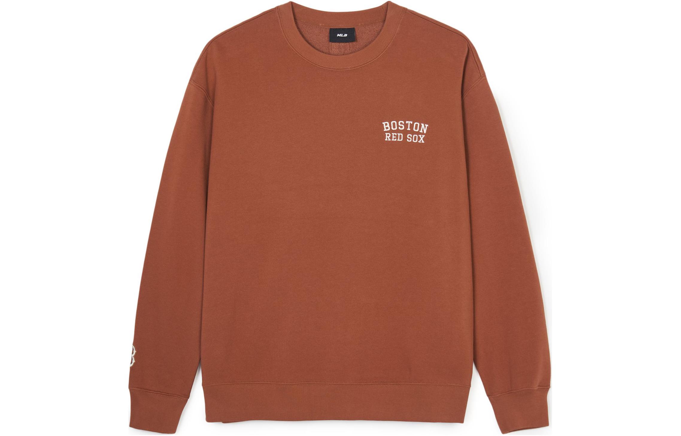 MLB SS24 Boston Red Sox Embroidered Crewneck Sweatshirt Brown Unisex 3AMTB1141-43BRS