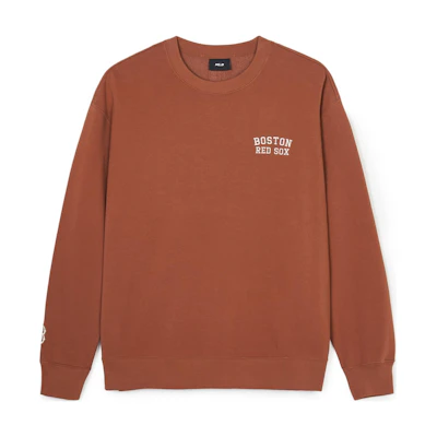 MLB SS24 Boston Red Sox Embroidered Crewneck Sweatshirt Brown Unisex 3AMTB1141-43BRS