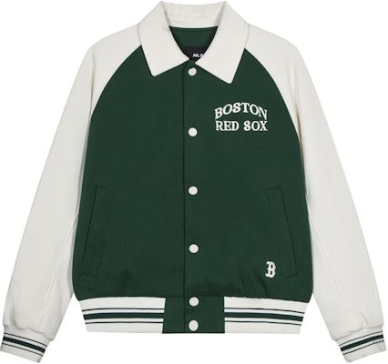 MLB SS24波士顿红袜刺绣字母纽扣棒球夹克绿色男女款 3AJPV1641-43GND Buy MLB SS24波士顿红袜刺绣字母纽扣棒球夹克绿色男女款 3AJPV1641-43GND