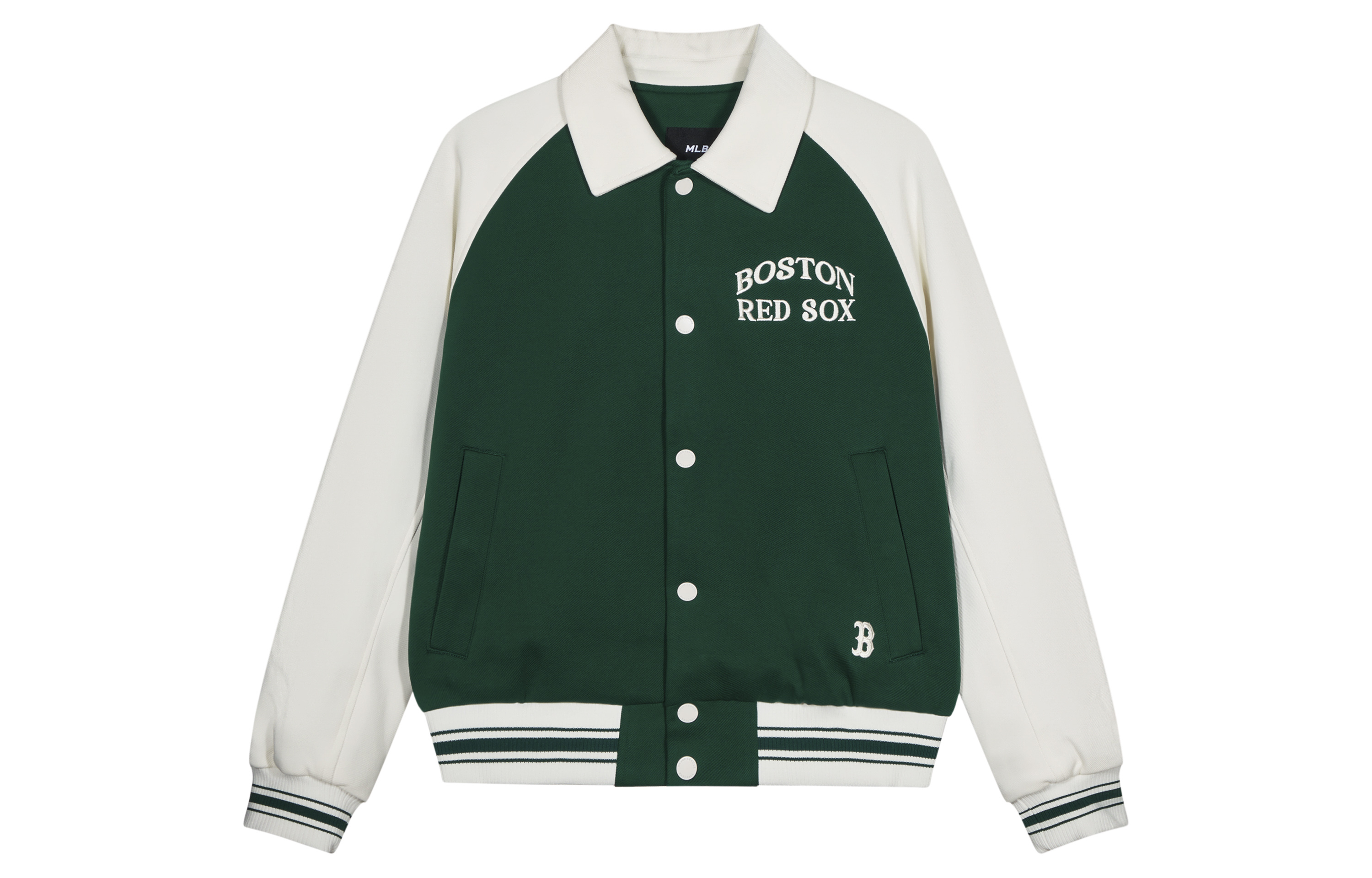 Order MLB SS24波士顿红袜刺绣字母纽扣棒球夹克绿色男女款 3AJPV1641-43GND