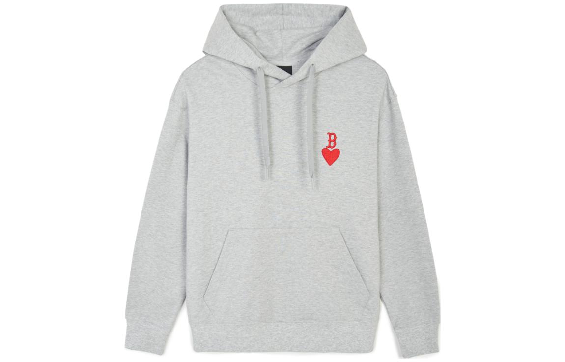 MLB SS24 Boston Red Sox Heart Logo Hoodie Unisex Light Grey 3AHDH0141-43MGS