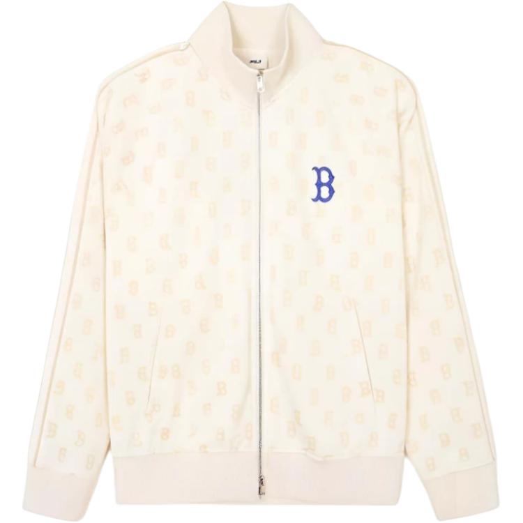 MLB SS24 Boston Red Sox Lettering Zip-Up High Collar Jacket Unisex White 3ATRM0541-43WHS