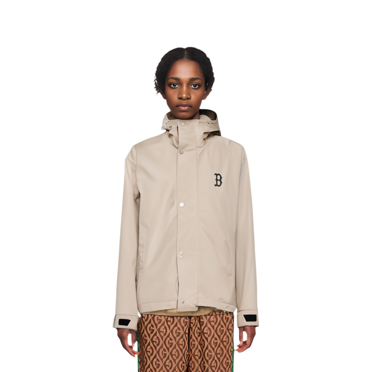 MLB SS24 Boston Red Sox Logo Hoodie Jacket Unisex Beige Long Sleeve Outerwear 3AWJB0141-43BGM 圖 4