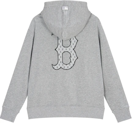 MLB SS24 波士頓紅襪標誌印花灰色連帽衫 男女款 初春時尚 3AHDM0141-43MGS Order MLB SS24 波士頓紅襪標誌印花灰色連帽衫 男女款 初春時尚 3AHDM0141-43MGS