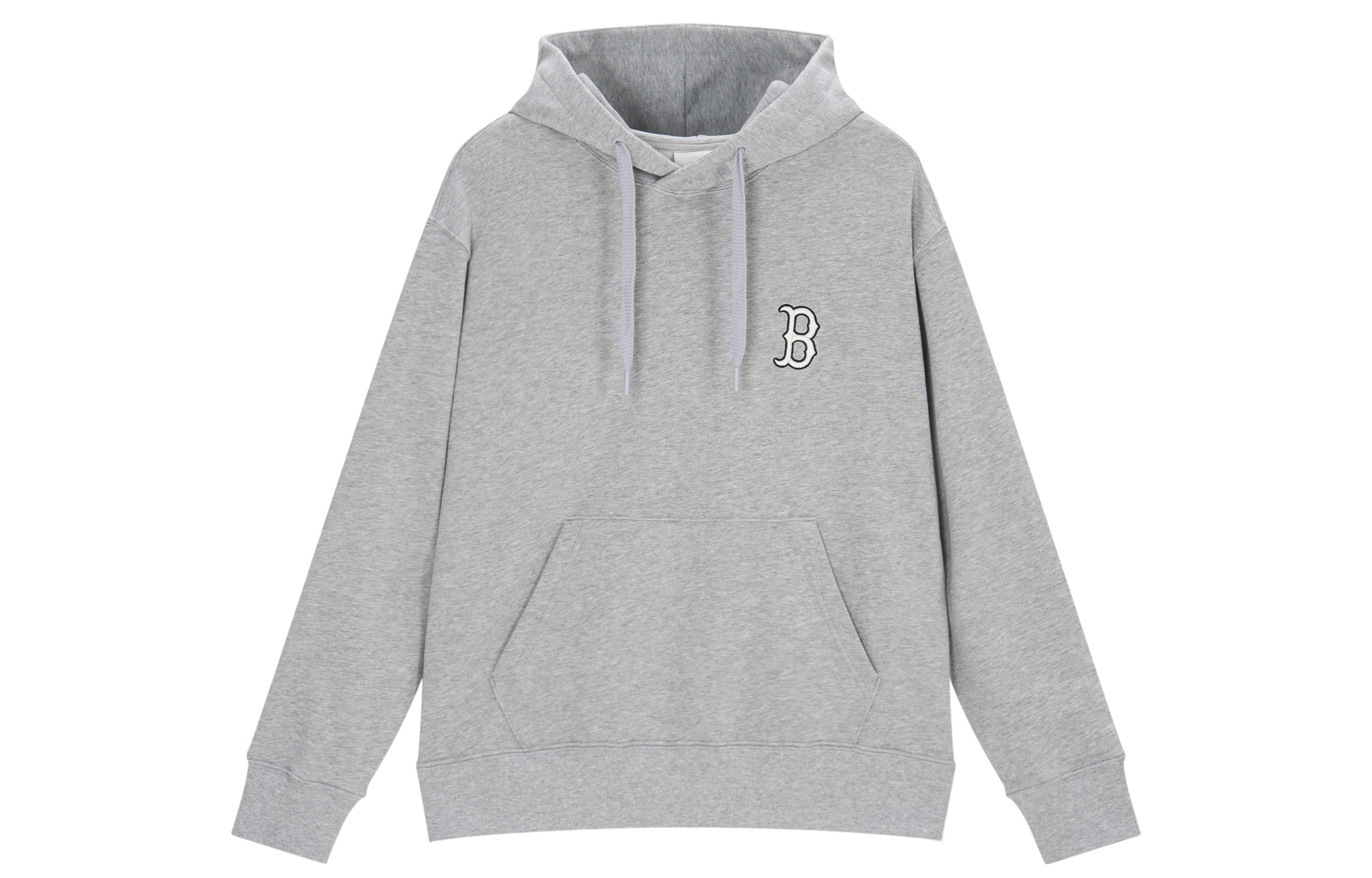 Lookbook MLB SS24 波士頓紅襪標誌印花灰色連帽衫 男女款 初春時尚 3AHDM0141-43MGS