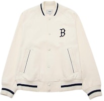 MLB SS24 Boston Red Sox Logo Raglan Sleeve Button Baseball Jacket Cream Unisex 3AJPM0441-43CRS MLB SS24 Boston Red Sox Logo Raglan Sleeve Button Baseball Jacket Cream Unisex 3AJPM0441-43CRS