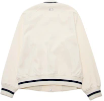 Lookbook MLB SS24 Boston Red Sox Logo Raglan Sleeve Button Baseball Jacket Cream Unisex 3AJPM0441-43CRS