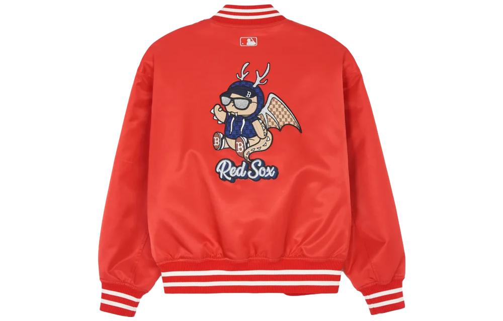 MLB SS24 Boston Red Sox Lunar New Year Cartoon Jacket Red Unisex Spring/Fall. 3AJPQ0141-43RDS